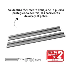FIXSER - Pack x 2 Bajo Puerta Doble Rollo Gris 95cm