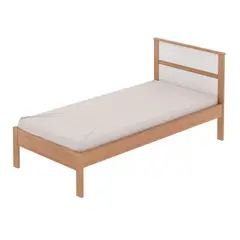 MUEBLES 2020 - Cama Sencilla Viena Blanco Minimalista en MDP 15mm y 25mm Madera de eucalipto Acabado en BP