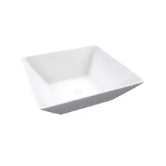 CCOL - Lavamanos Ceramica Sobreponer Cuadrado Blanco Oslo