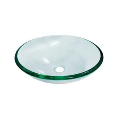 CCOL - Lavamanos Vidrio Sobreponer Redondo Transparente 35cm
