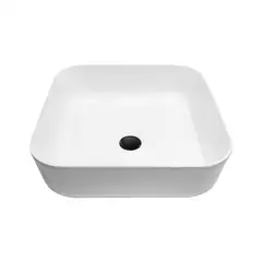 CCOL - Lavamanos Ceramica Sobreponer Cuadrado Blanco Odesa