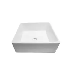 CCOL - Lavamanos Ceramica Sobreponer Cuadrado Blanco Kyoto