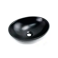 CCOL - Lavamanos Ceramica Negro Sobreponer Ovalado Velenty