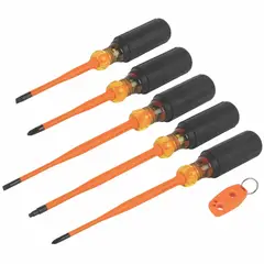KLEIN TOOLS - Set X5 Destornilladores Aislados con Magnetizador