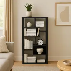 MUEBLES 2020 - Biblioteca Estanteria Londres 78X159X31.5 Negro