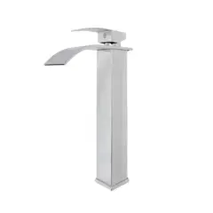 CCOL - Grifería Lavamanos Mezclador Alta Cascada Moderna Cromada Consumo 7.3 l/min