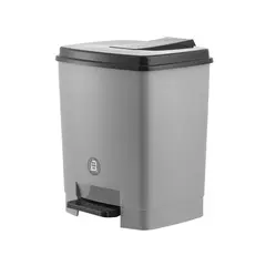 VANYPLAS - Caneca Plástica Pedal 15 Litros Plata