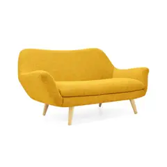 HOGAR VENECIA - Sofá Cannes 85X136X78 Tela Mostaza