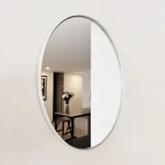 GENERICO - Espejo Circular Marco Metálico 100Cm Blanco