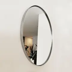 GENERICO - Espejo Circular Marco Metalico 100Cm Plateado