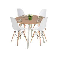 DKO DESIGN SAS - Juego de Comedor Redondo Like Vienes + Juego de X4 Sillas