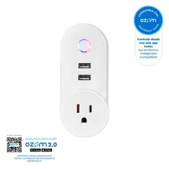 VTA PLUS - Toma Corriente Sencilla Inteligente Con 2 Puertos USB Vta