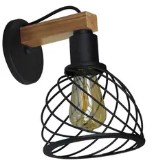 ILUMECO - Lampara De Pared Doseluz 1 Luz E27 Negro