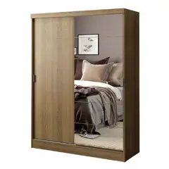 MADESA - Closet Luke 183X120X53 2 Puertas y 1 Espejo Marrón