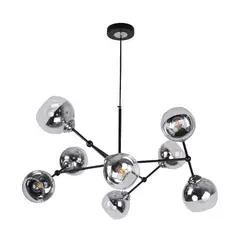 IKELITE DESIGN - Lámpara Colgante Negra 8 Luces E27 Estilo Industrial Ikelite