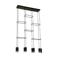 ARTELUCE - Lámpara Led Colgante Negro 8 Luces Luz Cálida Moderna