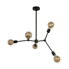 ARTELUCE - Lámpara De Techo Negra 5 Luces E27 Moderna