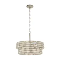 undefined - Lámpara Colgante 4 Luces E27 Níquel Satinado Designers Lighting