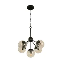 IKELITE DESIGN - Lámpara Colgante Negra 5 Luces E27 Ikelite Elegante Moderna