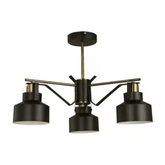 DESIGNER - Lámpara De Techo Negra Tres Luces E27 Diseño Elegante Designers Lighting