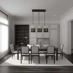 IKELITE DESIGN - Lámpara Colgante Negra 3 Luces E27 Ikelite Moderna Elegante