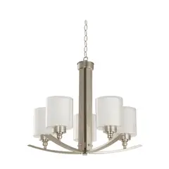 IKELITE DESIGN - Lámpara Colgante Níquel Satinado 5 Luces E27 Ikelite