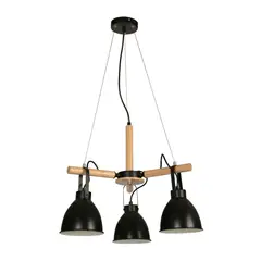 DESIGNERS LIGHTING - Lámpara Colgante Techo Negro 3l E27 60w