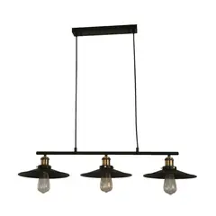 DESIGNER - Lámpara Colgante Negra 3L E27 Luz Cálida Designers Lighting
