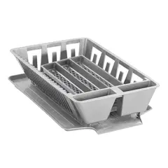 VANYPLAS - Escurridor Platos con Bandeja y Portacubiertos Blanco