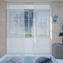 CASA BONITA - Set de 2 Cortinas Velo Suizo Visillo 150x218 cm Blanco