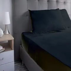 VOYPRE - Juego De Sábanas Unicolor Tamaño Doble Negro