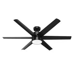 HUNTER FAN - Ventilador De Techo Industrial Con Luz LED 6 Aspas 7307 CFM Negro
