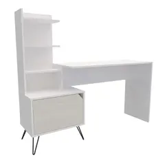 MADERKIT - Escritorio Biblioteca Trix 73.1X141.3X40Cm Niebla Blanco