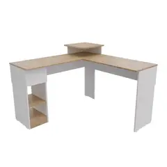 MADERKIT - Escritorio En L Tiny 86.6X120X122.6Cm Duna Blanco