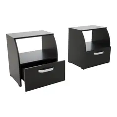 MADERKIT - Set X2 Mesas De Noche Agatha 49.3X45.4X36.9Cm Wengue