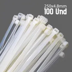 GENERICO - Amarre 250 mm x 4.8 mm Blanco x 100 Unidades