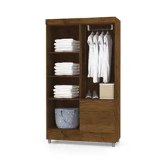 MUEBLES 2020 - Closet 4 Puertas Con 2 Cajones Bonic 181X102,6X40Cm Marrón