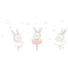 ADAZIO - Vinilo Infantil De Conejas Bailarinas 150X70Cm