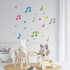 ADAZIO - Vinilo Infantil De Notas Musicales Xl 160X136Cm