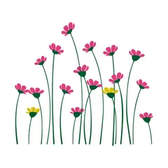 ADAZIO - Vinilo Infantil De Flores Coloridas M 120X107Cm
