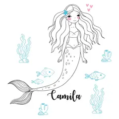 ADAZIO - Vinilo Adhesivo Infantil De Sirena L 112X120Cm