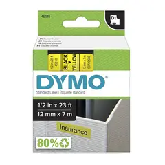 DYMO - Cinta D1 plástico negro/amarillo 12mm 7m Para Rotul LM210280420