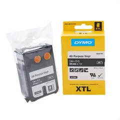 DYMO - Cinta vinilo color blanco/negro 24mm 7m Para rotuladora XTL300/500