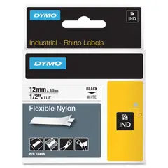DYMO - Cinta nailon color negro/blanco 12mm 5.5m para rotuladora RHINO 4200/6000