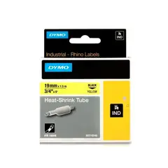 DYMO - Cinta Termoencogible Negro/Amarillo19 mm 1.5M para Rotul Rhino 4200/6000