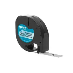 DYMO - Cinta plástico negro/transparente 12mm 4m ParaLetraTag XR100T100H
