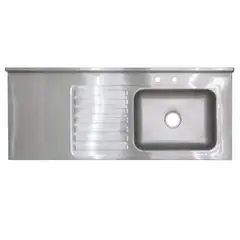 GENERICO - Lavaplatos Sobreponer 150X60 Acero Inox Satin Der