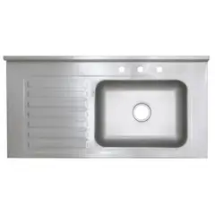 GENERICO - Lavplatos Sobreponer 120X60 Acero Inox Satin Dere
