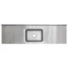 GENERICO - Lavaplatos Sobreponer 200X60 Acero Inox Satin Cent