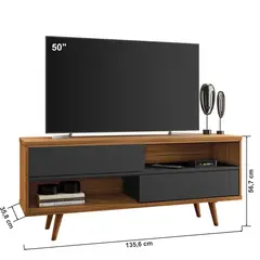 MULTIMUEBLES - Rack Para TV 50 Pulgadas Nogal Negro 56X136X36